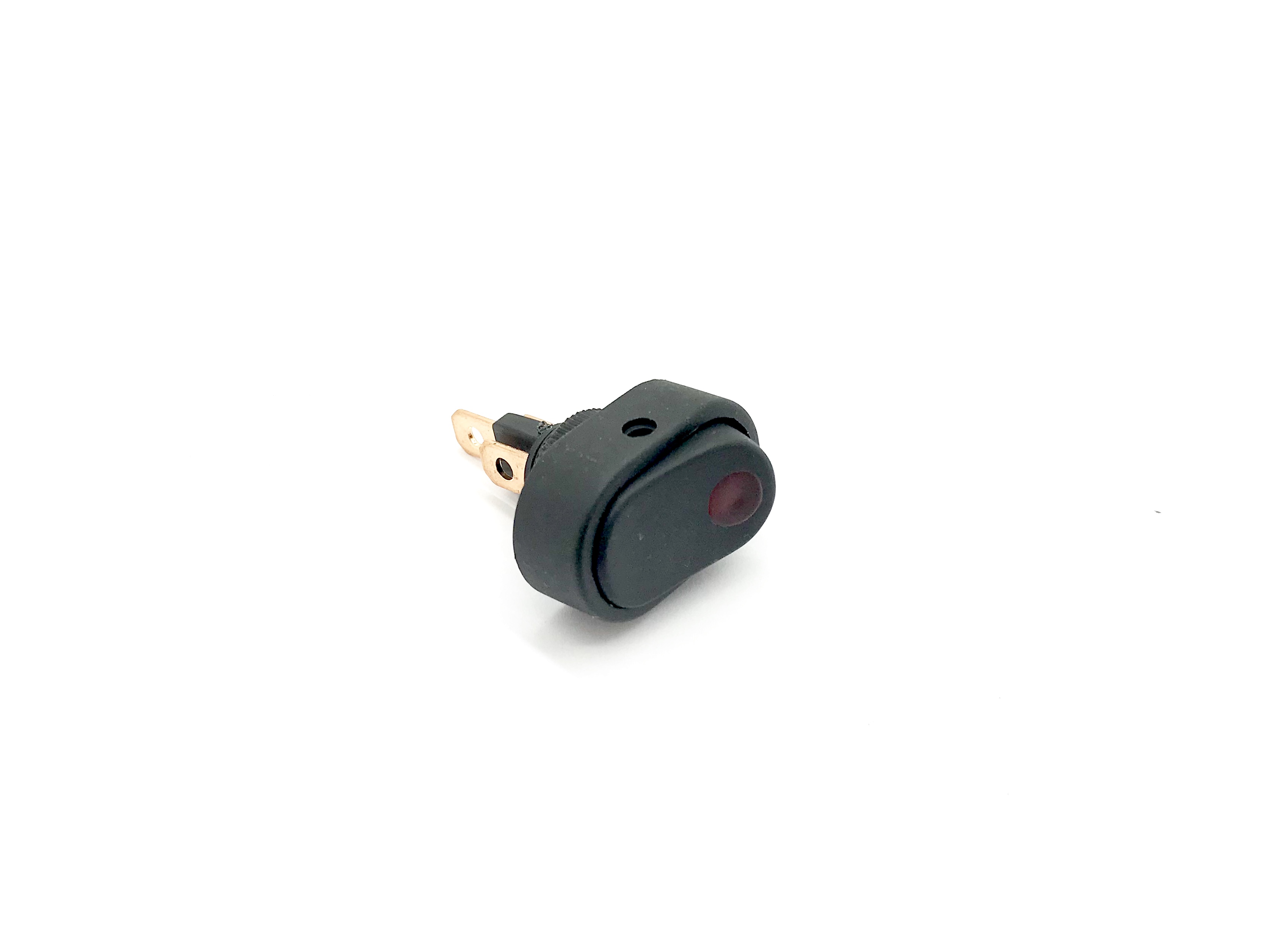 Переключатель тумблер 12V 20A (3c) ON-OFF овал черный с красной LED